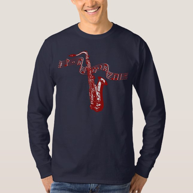 Musikthema Red Saxophone Red Notes - Shirt (Vorderseite)
