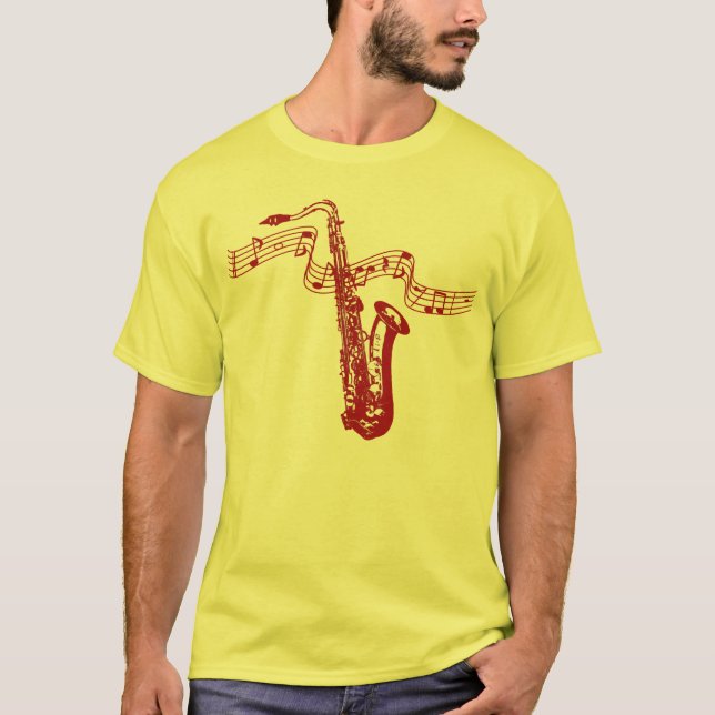 Musikthema Red Saxophone Red Notes - Shirt (Vorderseite)