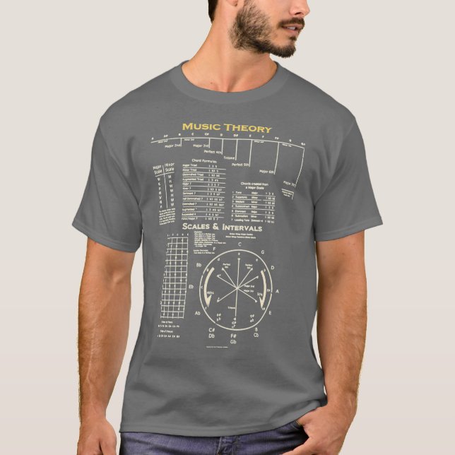 Musiktheorie Cheat Musik Komponist Musiker T-Shirt (Vorderseite)