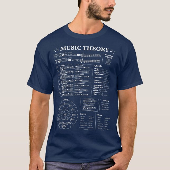 Musiktheorie Lehrer Musiker Lernen T-Shirt (Vorderseite)