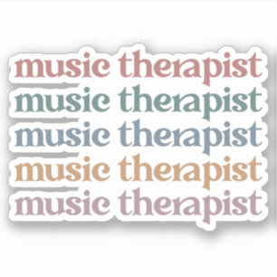 Musiktherapeut Retro Music Therapy gibt Geschenke Aufkleber