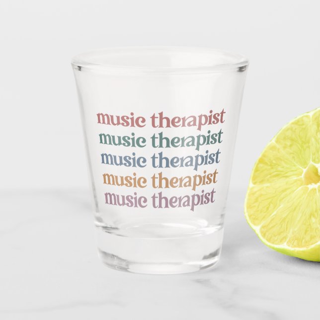 Musiktherapeut Retro Music Therapy gibt Geschenke Schnapsglas (Vorderseite)