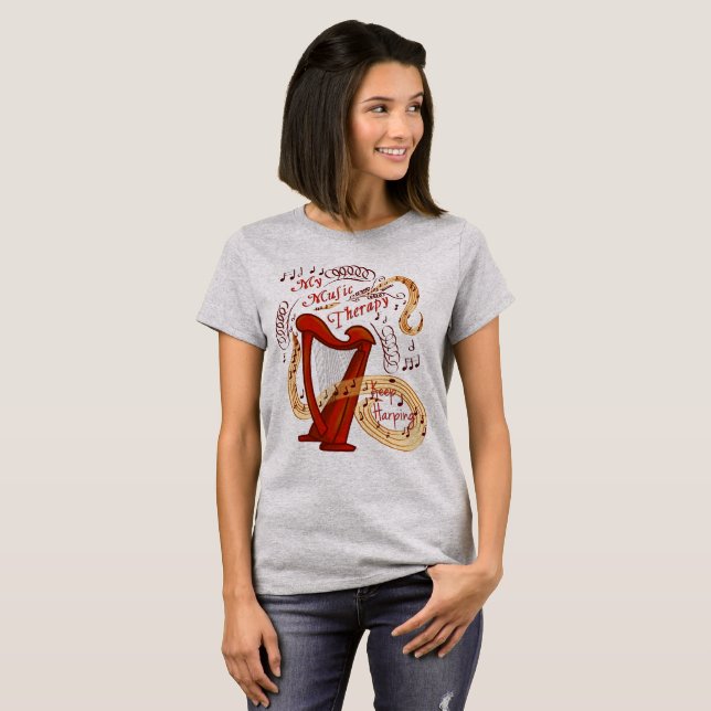 Musiktherapie "Behalten Harping" T-Shirt (Vorne ganz)