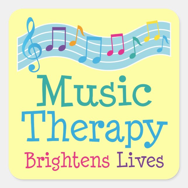 Musiktherapie Brightens Lives Quadratischer Aufkleber (Vorderseite)