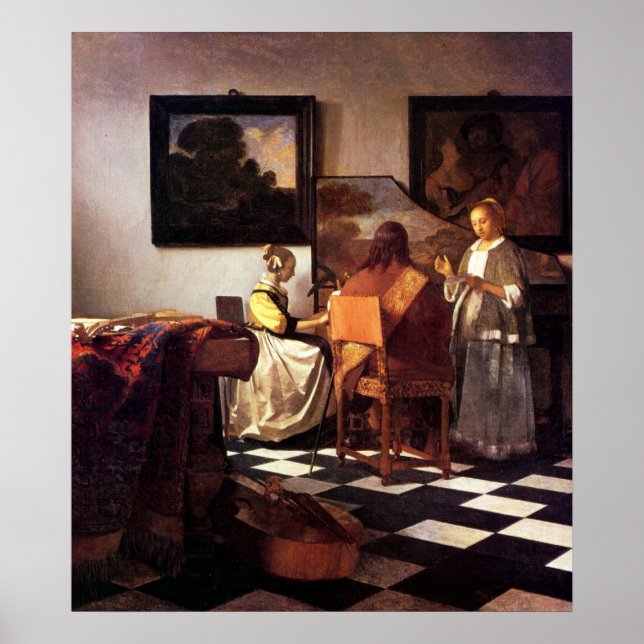 Musiktrio von Johannes Vermeer Poster (Vorne)