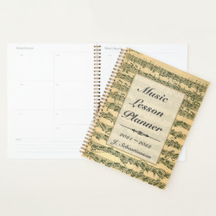 Musikunterricht Bach Manuscript Editable Planer