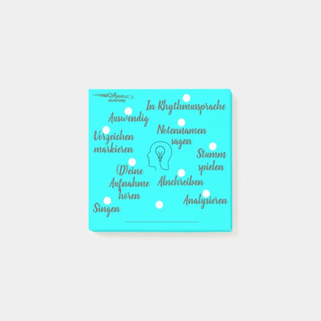 Musikunterricht - Instrumentalunterricht - ohne Post-it Klebezettel (Vorderseite)