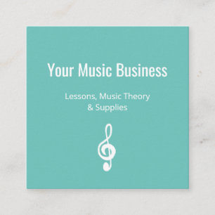 Musikunterricht QR-Code Einfach Treble Clef Aquama Quadratische Visitenkarte