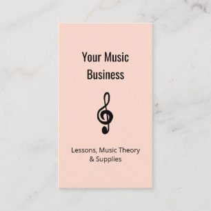 Musikunterricht QR-Code Treble Clef Rose Gold Visitenkarte