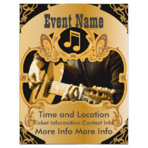 Musikveranstaltung Vintage-Gold-Poster