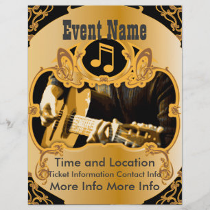 Musikveranstaltung Vintage-Gold-Poster Flyer