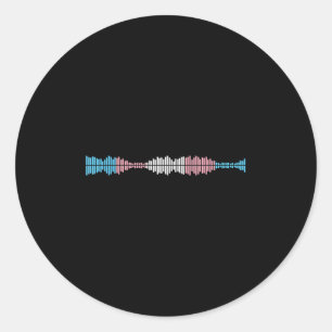 Musikwellen Subtile Trans Pride-Flagge Transgender Runder Aufkleber