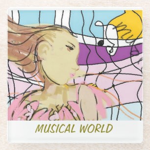 Musikwelt Glasuntersetzer