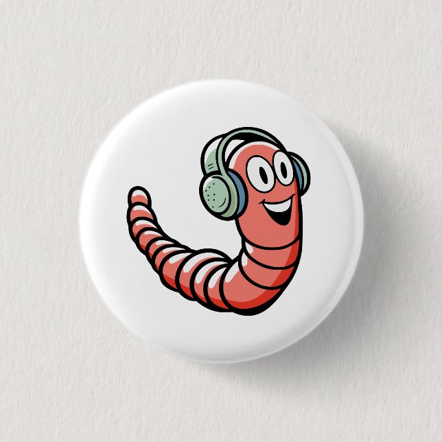 Musikwurm Button (Vorderseite)