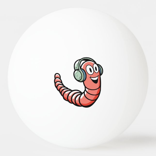 Musikwurm Tischtennisball (Vorderseite)