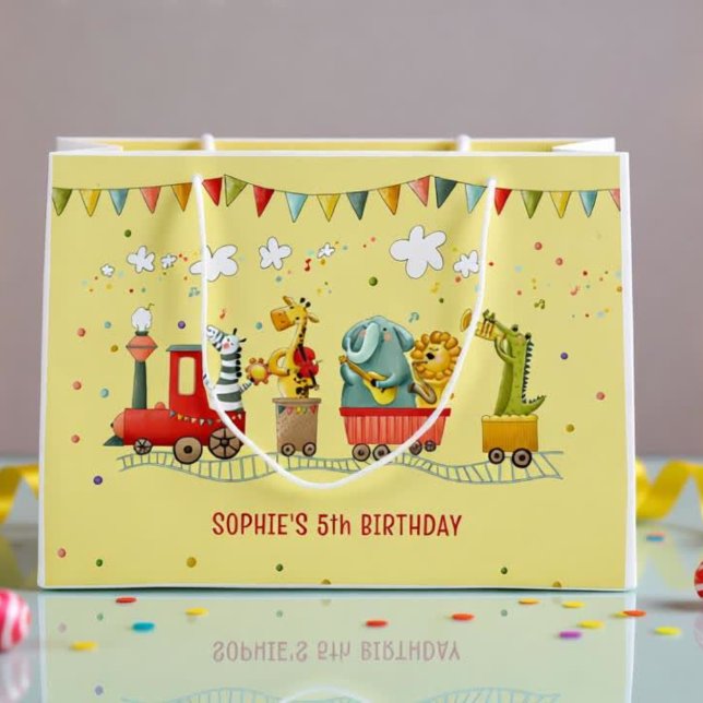 Musikzug mit wilden Tieren Kindergeburtstag Große Geschenktüte (Von Creator hochgeladen)