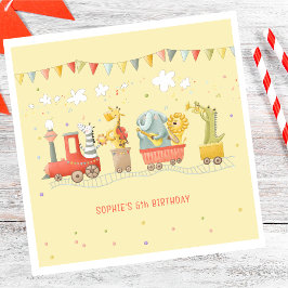 Musikzug mit wilden Tieren Kindergeburtstag Serviette