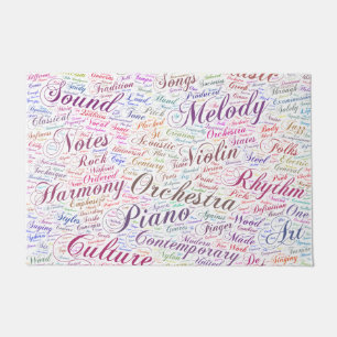 Musique Mélodie Orchestre Silhouette Texte Fußmatte