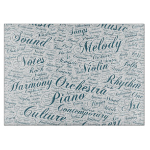 Musique Mélodie Orchestre Silhouette Texte Schneidebrett