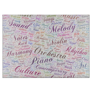 Musique Mélodie Orchestre Silhouette Texte Schneidebrett