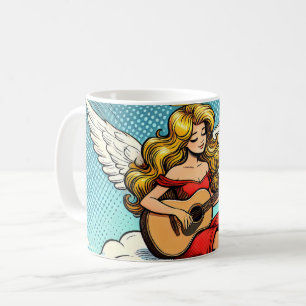 Musizierender Engel mit Gitarre Kaffeetasse