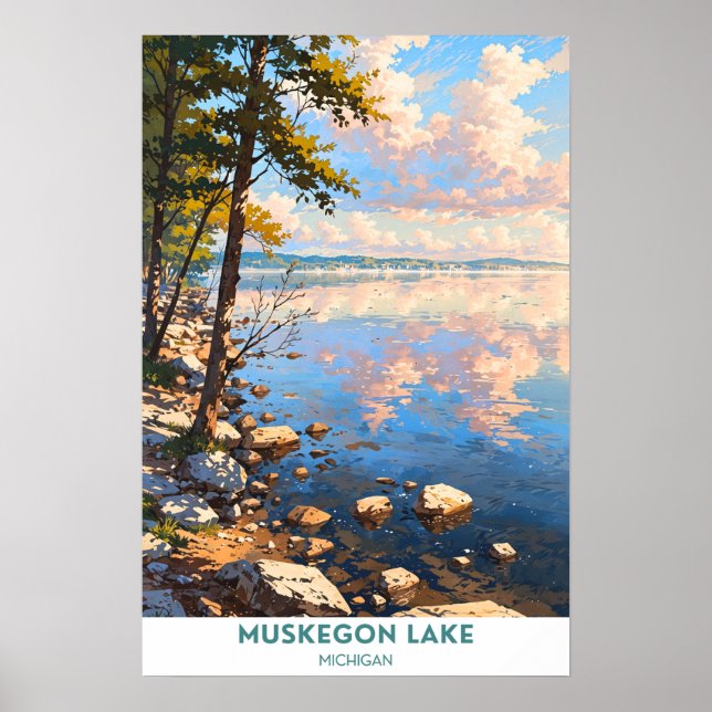 Muskegon Lake, Michigan Poster (Vorne)