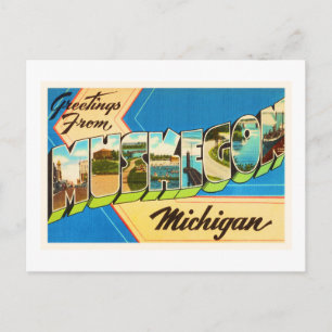 Muskegon Michigan MI Old Vintage Travel Souvenir Postkarte