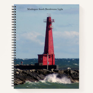 Muskegon South Bkw & Pierhead Lights Notizbuch