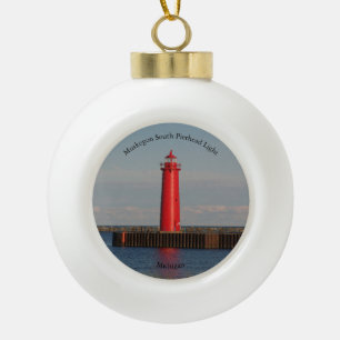 Muskegon South Pierhead Light-Ornament Keramik Kugel-Ornament