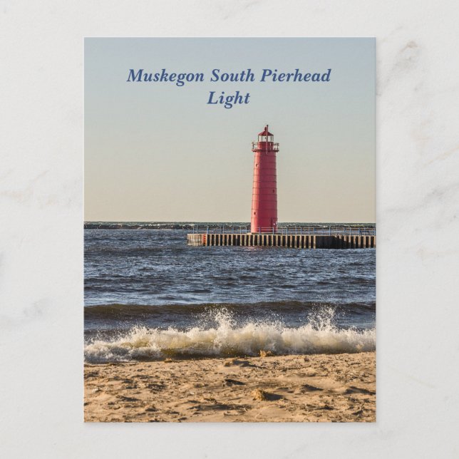 Muskegon South Pierhead Light Postkarte (Vorderseite)
