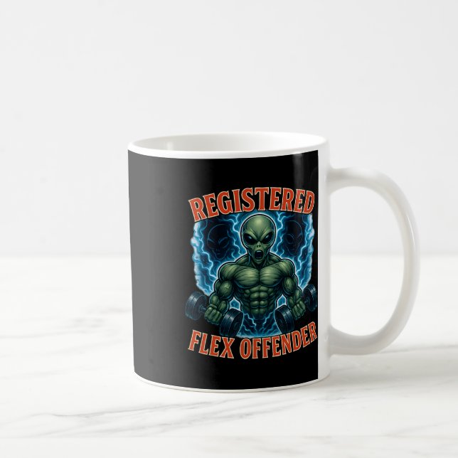 Muskel Alien registriert Flex Offender Funny Gym M Kaffeetasse (Rechts)