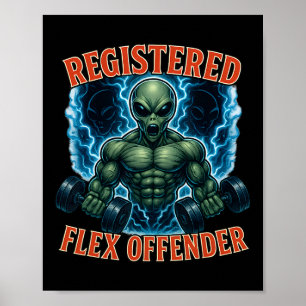 Muskel Alien registriert Flex Offender Funny Gym M Poster