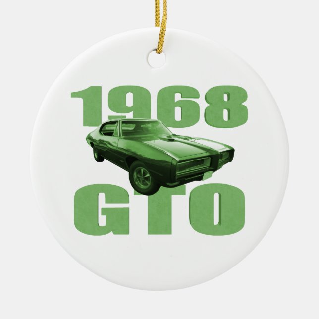 Muskel-Auto-Grün 1968 Pontiacs GTO Keramikornament (Vorne)