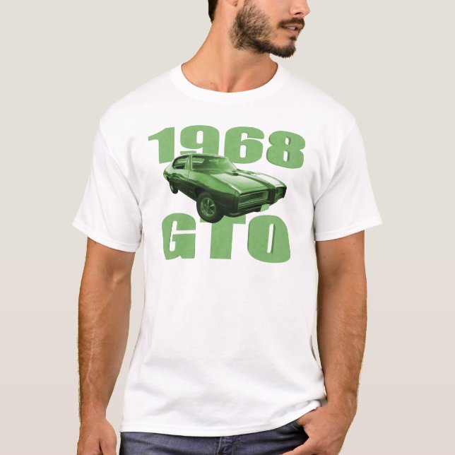 Muskel-Auto-Grün 1968 Pontiacs GTO T-Shirt (Vorderseite)