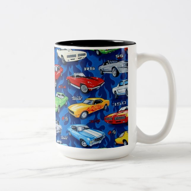 Muskel-Auto-Klassiker-Auto-Liebhaber-Tasse Zweifarbige Tasse (Rechts)