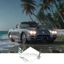 Muskel Car Beach Front decoupage