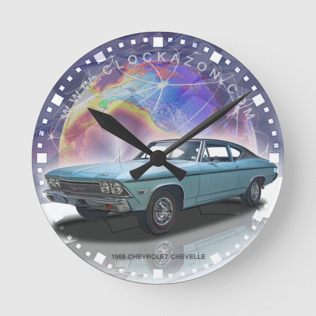 Muskel Car Decorative Wall Clock Runde Wanduhr (Vorderseite)
