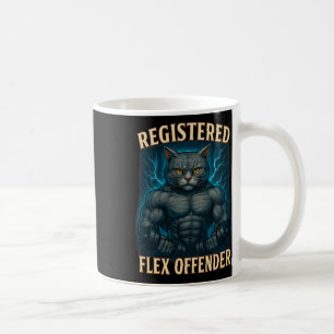 Muskel Cat Registered Flex Offender Funny Gym Meme Kaffeetasse
