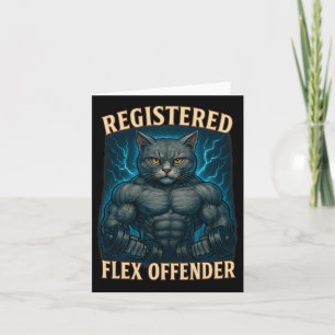 Muskel Cat Registered Flex Offender Funny Gym Meme Karte
