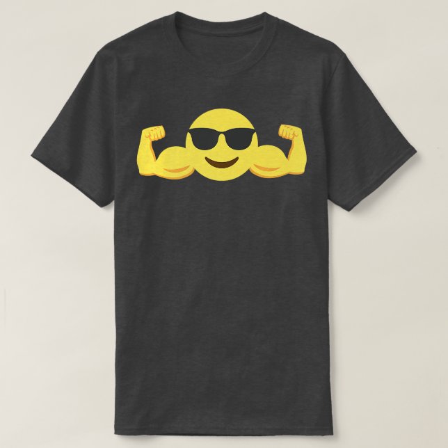 Muskel Emoticon mit Sonnenbrille Premium T-Shirt (Design vorne)