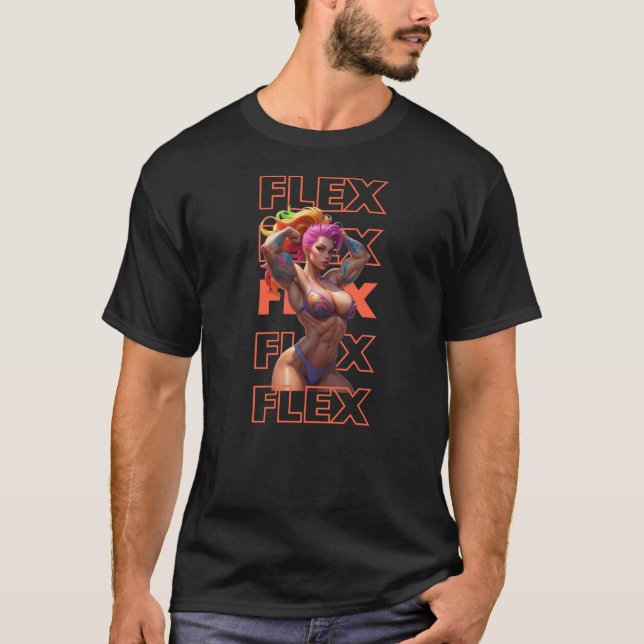 Muskel-Girl-Flex T-Shirt (Vorderseite)