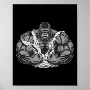 Muskel-Gorilla-Fitness Trainingsgerät für Lover Bo Poster