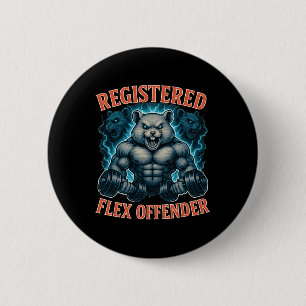 Muskel Hamster registrierter Flex Offender Funny G Button
