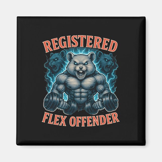 Muskel Hamster registrierter Flex Offender Funny G Magnet (Vorne)