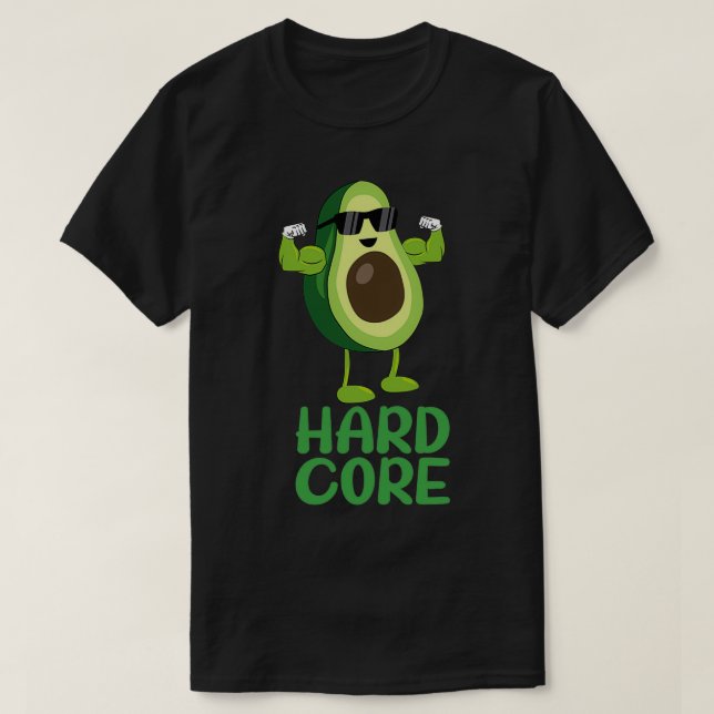 Muskel Hard Core Avocado Funny 2 T-Shirt (Design vorne)