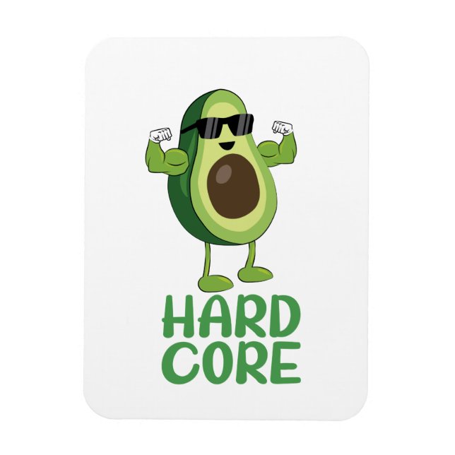 Muskel Hardcore Avocado Funny Magnet (Vertikal)