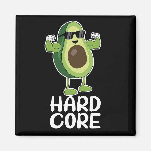 Muskel Hardcore Avocado Funny Magnet (Vorne)