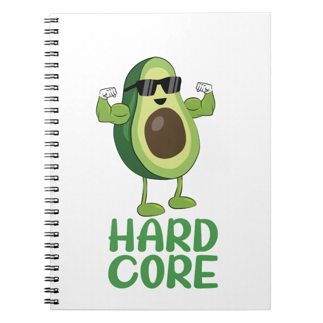 Muskel Hardcore Avocado Funny Notizblock (Vorderseite)