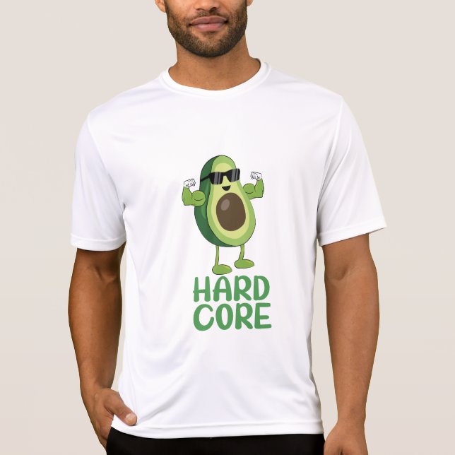 Muskel Hardcore Avocado Funny T-Shirt (Vorderseite)