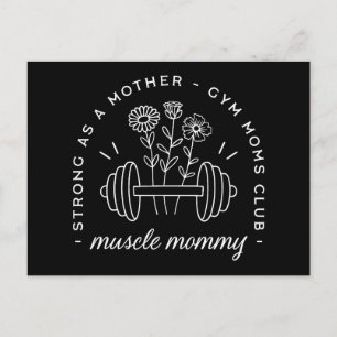Muskel-Mami Fitnessstudio-Mama starke Mutter lusti Postkarte